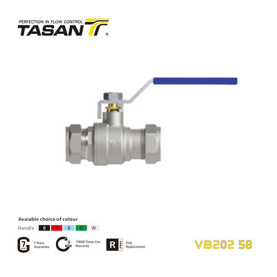 VB202 58 Sıkıştırma Ucu ve Kol Kolu 232 Psi ile Pirinç Küresel Vana